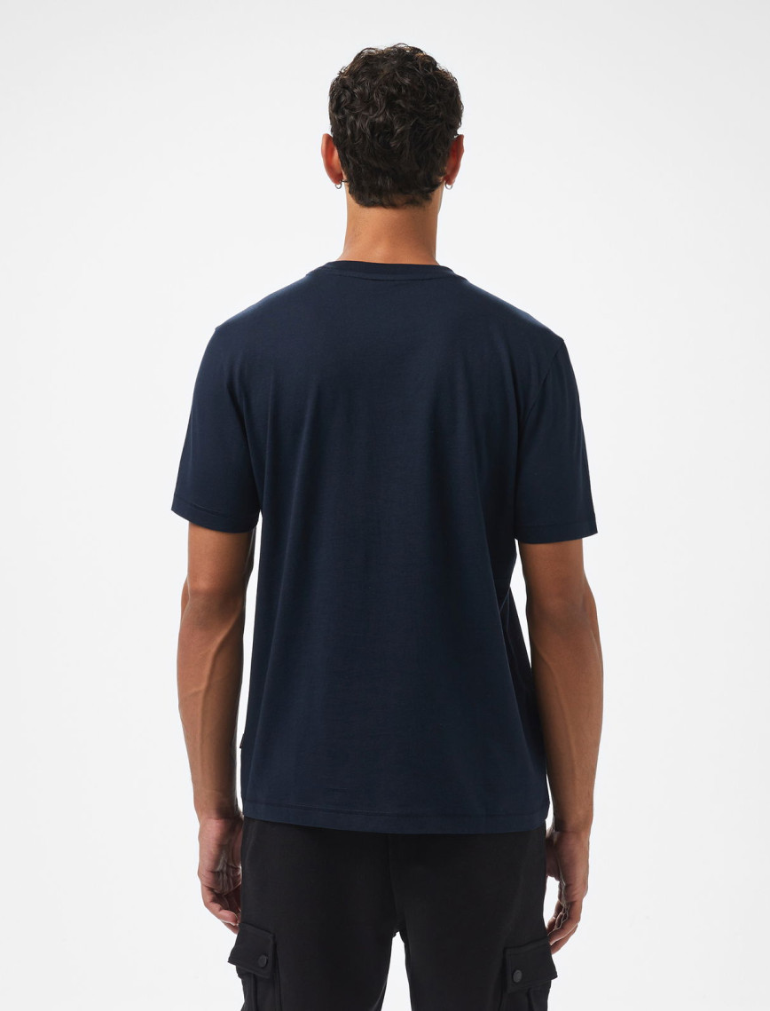 Boss Te Logotexture Erkek Mavi T-Shirt Boss Te Logotexture Erkek Mavi T-Shirt