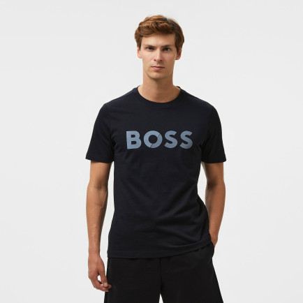 Boss Tee Tape Logo Erkek Mavi T-Shirt Boss Tee Tape Logo Erkek Mavi T-Shirt