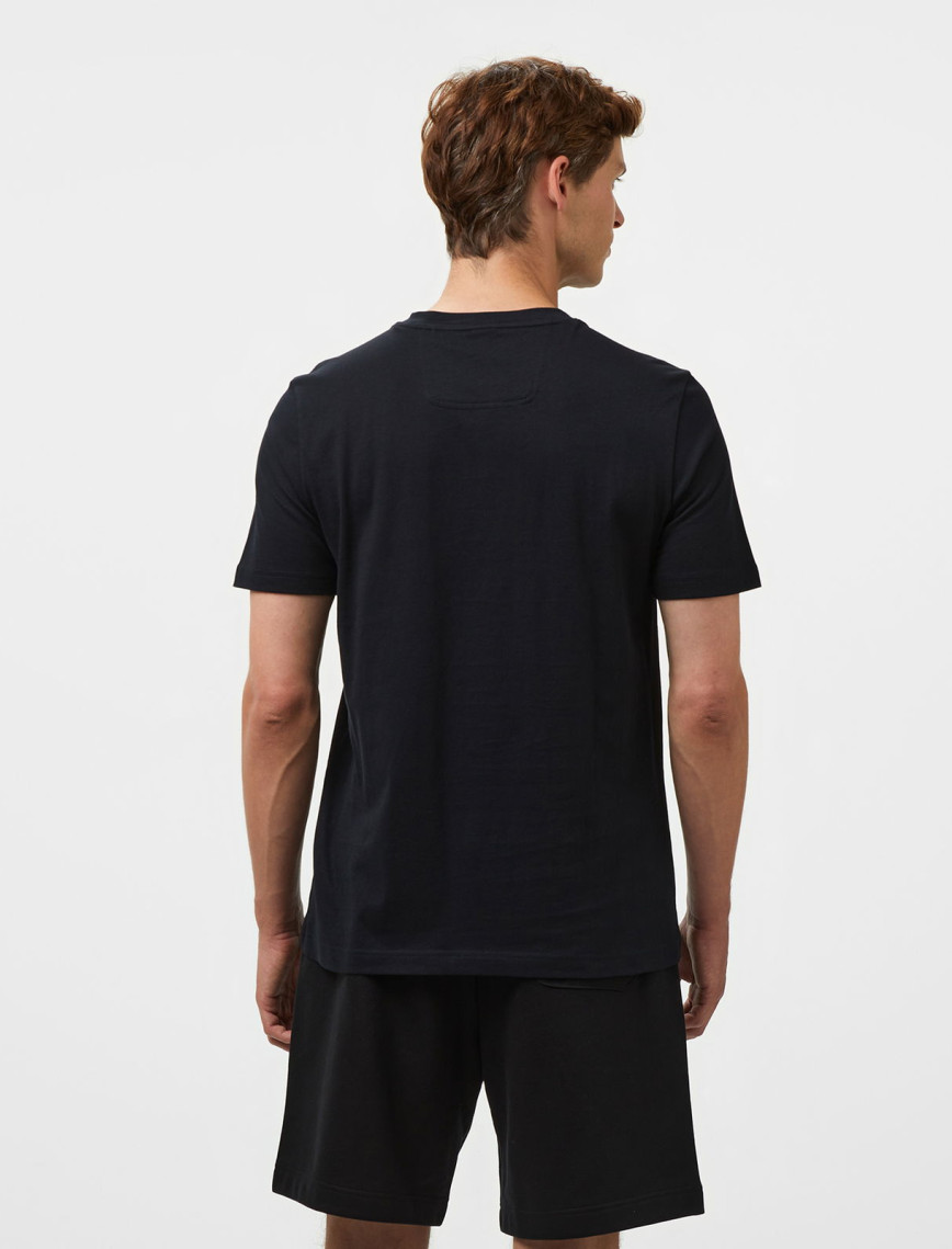 Boss Tee Tape Logo Erkek Mavi T-Shirt Boss Tee Tape Logo Erkek Mavi T-Shirt