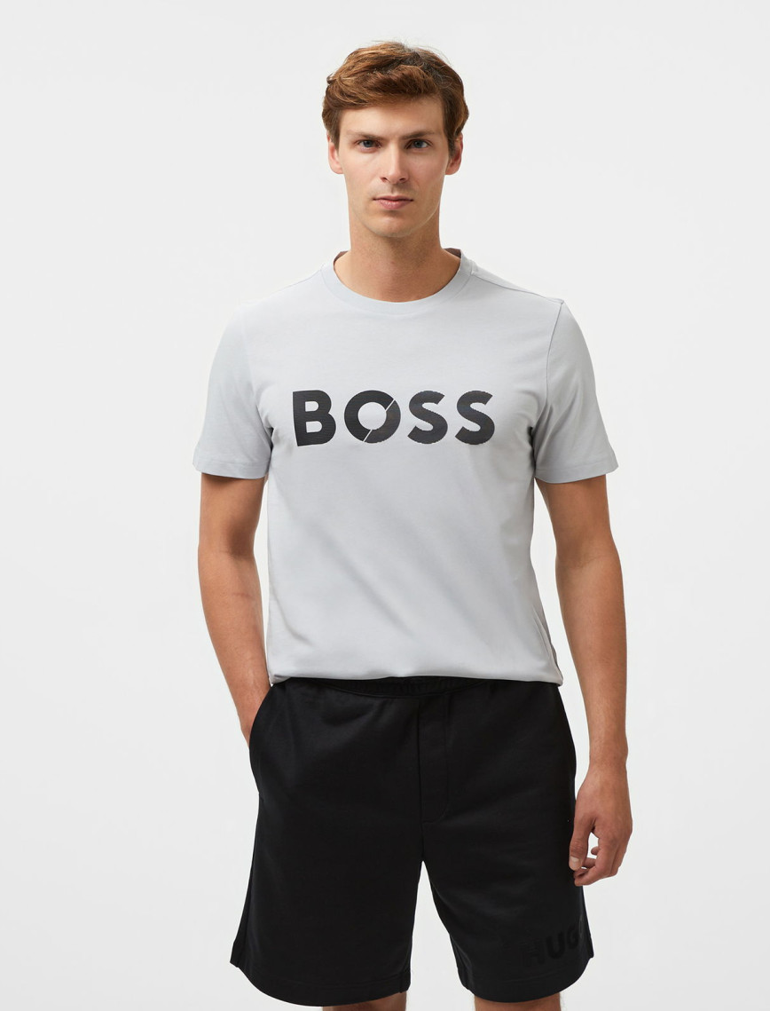 Boss Tee Tape Logo Erkek Siyah T-Shirt Boss Tee Tape Logo Erkek Siyah T-Shirt