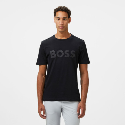 Boss Tee Tape Logo Erkek Siyah T-Shirt Boss Tee Tape Logo Erkek Siyah T-Shirt