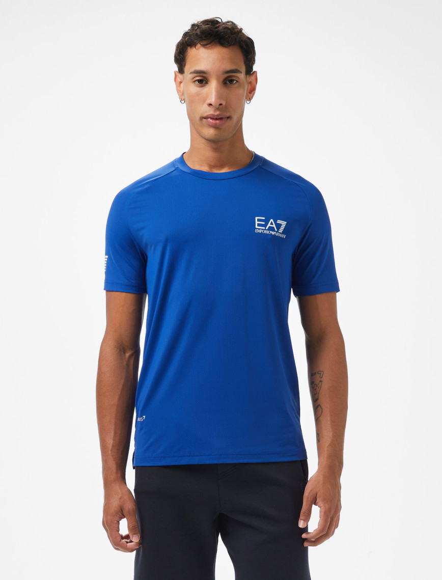 EA7 Erkek Mavi Bisiklet Yaka T-Shirt EA7 Erkek Mavi Bisiklet Yaka T-Shirt