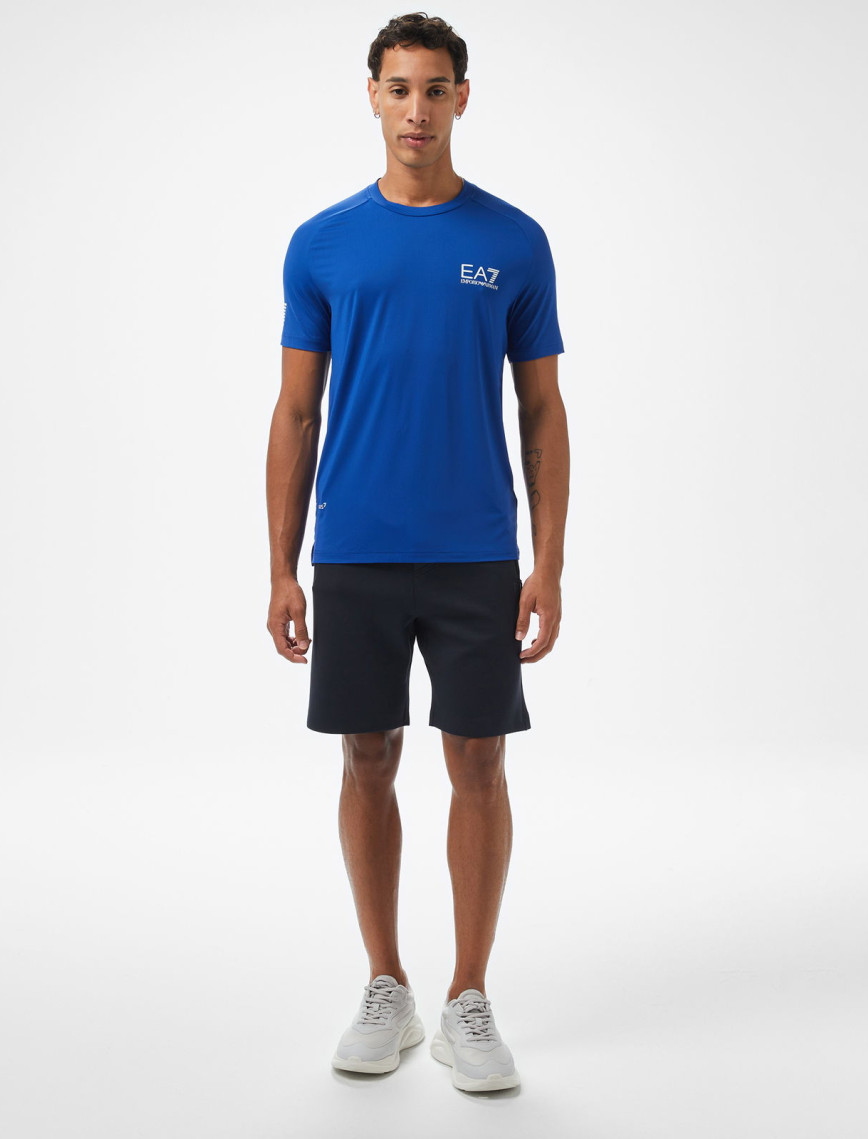 EA7 Erkek Mavi Bisiklet Yaka T-Shirt EA7 Erkek Mavi Bisiklet Yaka T-Shirt