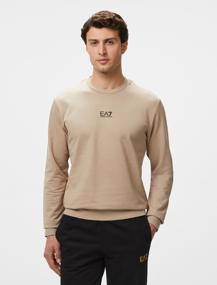 EA7 Erkek Turuncu Bisiklet Yaka Sweatshirt EA7 Erkek Turuncu Bisiklet Yaka Sweatshirt