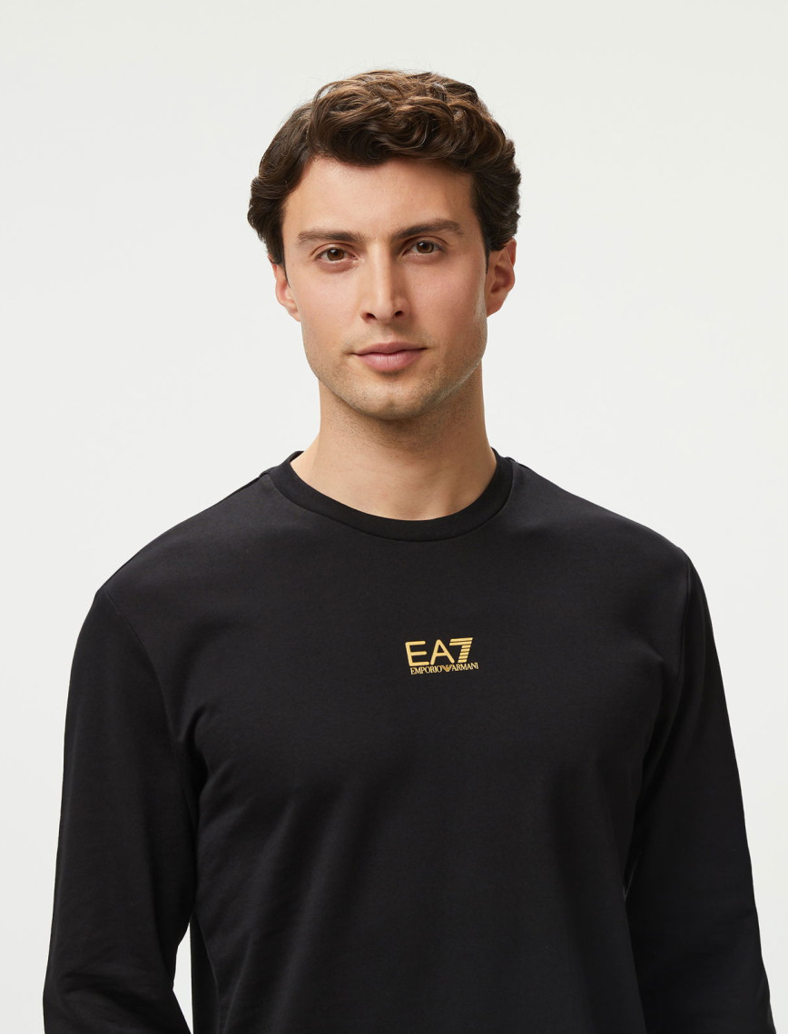 EA7 Erkek Siyah Bisiklet Yaka Sweatshirt EA7 Erkek Siyah Bisiklet Yaka Sweatshirt