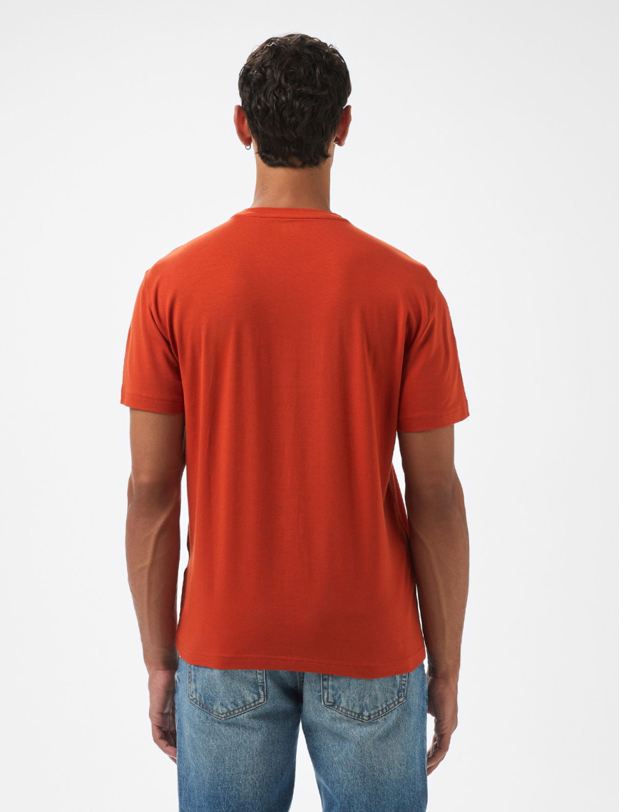 EA7 Erkek Turuncu Bisiklet Yaka T-Shirt