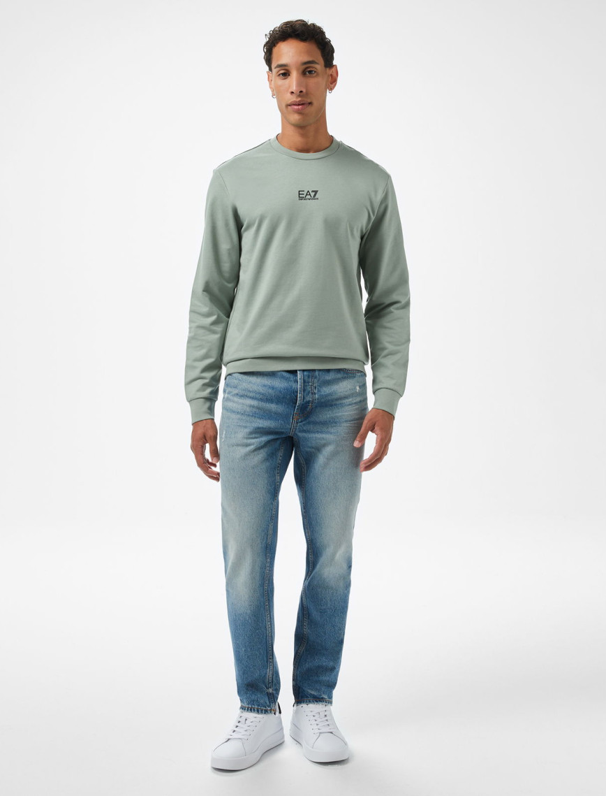 EA7 Erkek Yeşil Bisiklet Yaka Sweatshirt EA7 Erkek Yeşil Bisiklet Yaka Sweatshirt