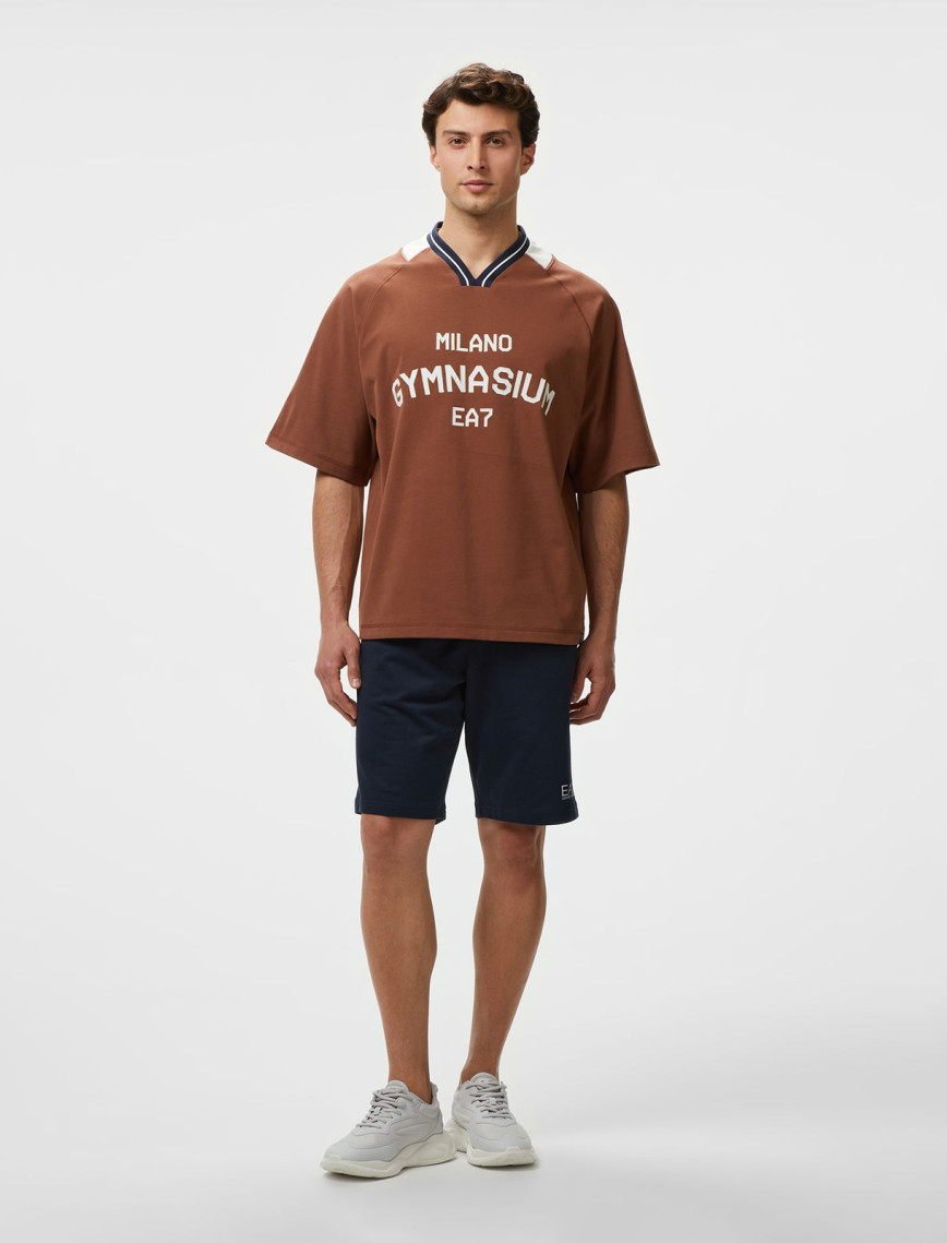 EA7 Erkek Kahverengi Bisiklet Yaka T-Shirt EA7 Erkek Kahverengi Bisiklet Yaka T-Shirt