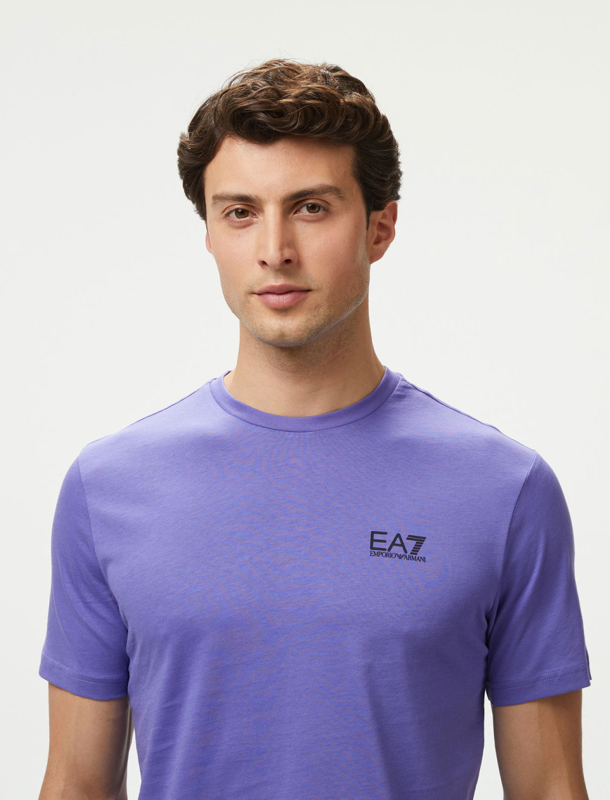 EA7 Erkek Mavi Bisiklet Yaka T-Shirt EA7 Erkek Mavi Bisiklet Yaka T-Shirt