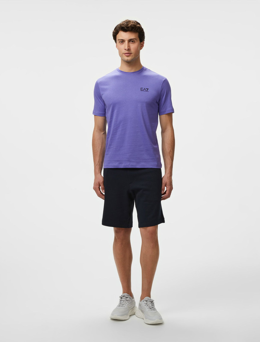 EA7 Erkek Mavi Bisiklet Yaka T-Shirt EA7 Erkek Mavi Bisiklet Yaka T-Shirt