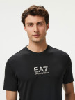EA7 Erkek Siyah Bisiklet Yaka T-Shirt