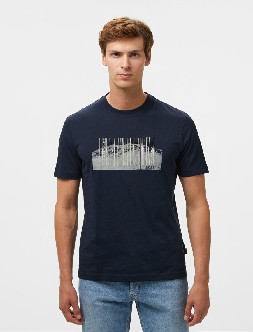 Boss Te Injungle Erkek Lacivert T-Shirt Boss Te Injungle Erkek Lacivert T-Shirt