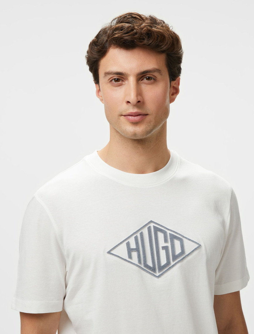 Hugo Dalendi Erkek Beyaz T-Shirt Hugo Dalendi Erkek Beyaz T-Shirt