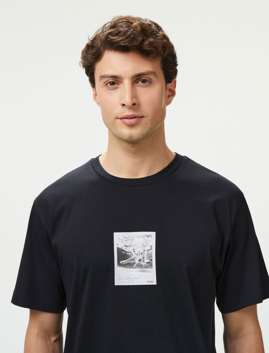 Hugo Darthy Erkek Siyah T-Shirt Hugo Darthy Erkek Siyah T-Shirt