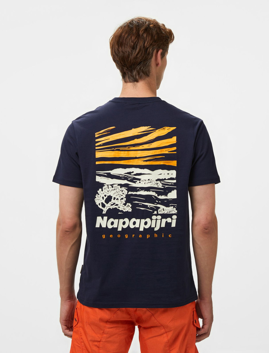 Napapijri S-Vignoni Back SS Erkek Lacivert T-Shirt Napapijri S-Vignoni Back SS Erkek Lacivert T-Shirt