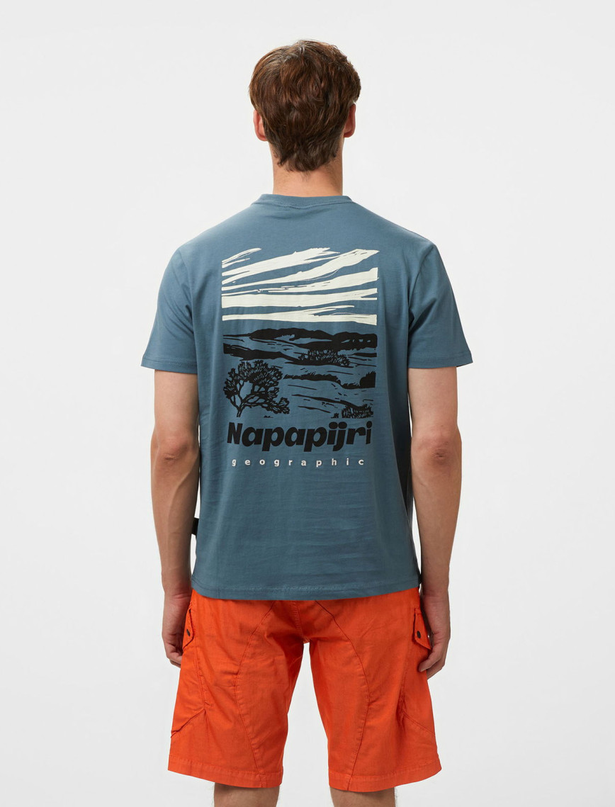 Napapijri S-Vignoni Back SS Erkek Mavi T-Shirt Napapijri S-Vignoni Back SS Erkek Mavi T-Shirt