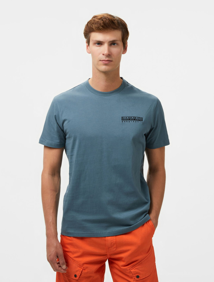 Napapijri S-Vignoni Back SS Erkek Mavi T-Shirt Napapijri S-Vignoni Back SS Erkek Mavi T-Shirt
