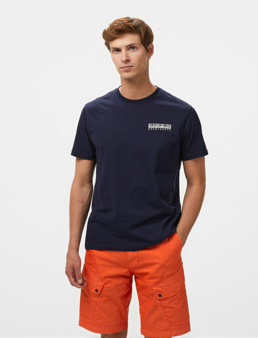 Napapijri S-Vignoni Back SS Erkek Lacivert T-Shirt Napapijri S-Vignoni Back SS Erkek Lacivert T-Shirt