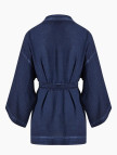İKİKIZ Keten Navy Kısa Kimono Kadın Renkli İKİKIZ Keten Navy Kısa Kimono Kadın Renkli