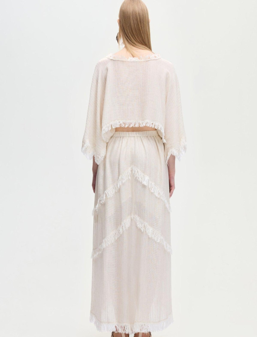 İKİKIZ Crop Bluz Kadın Naturel İKİKIZ Crop Bluz Kadın Naturel