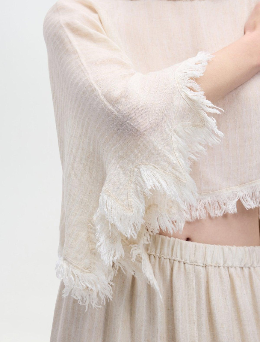 İKİKIZ Crop Bluz Kadın Naturel İKİKIZ Crop Bluz Kadın Naturel