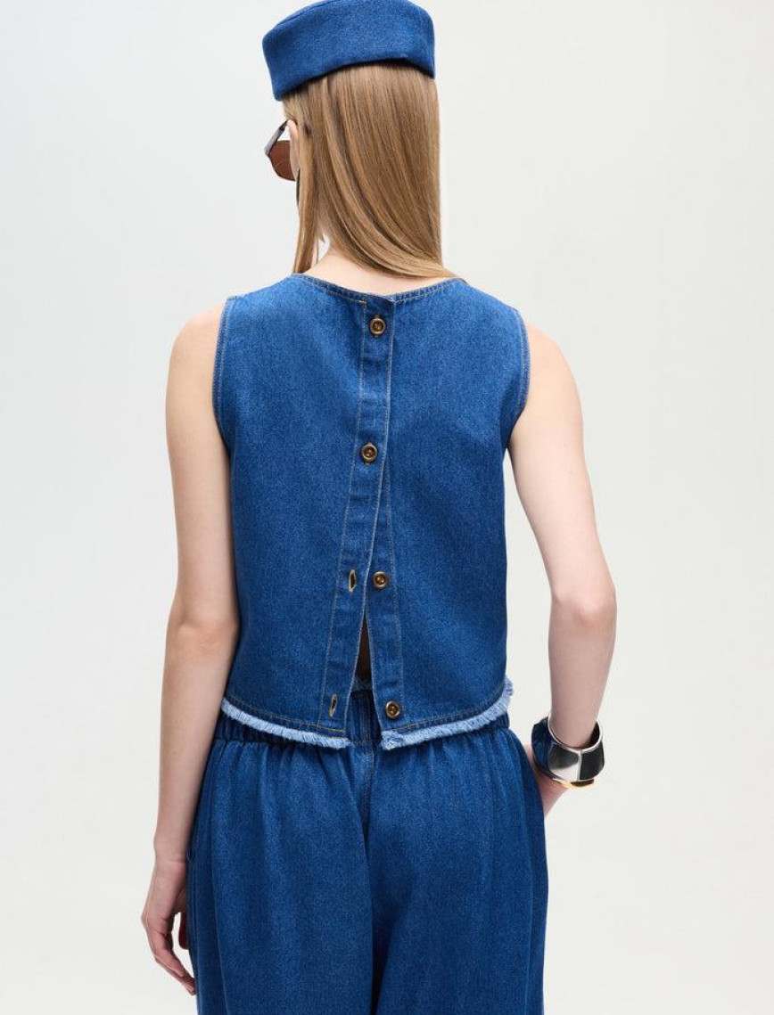 İKİKIZ Denim Bluz Kadın Mavi İKİKIZ Denim Bluz Kadın Mavi