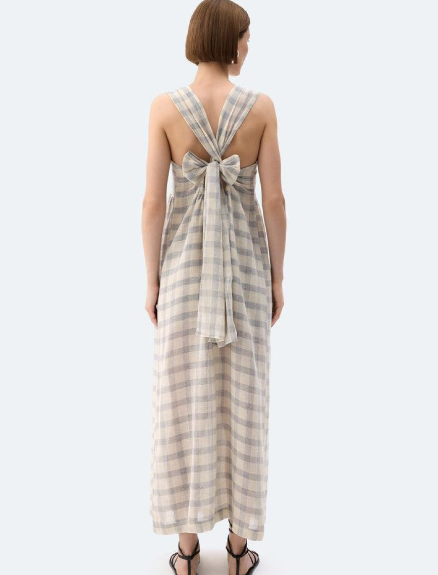 İKİKIZ Gri Ekose Askılı Elbise Kadın Renkli İKİKIZ Gri Ekose Askılı Elbise Kadın Renkli