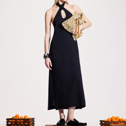 İKİKIZ Siyah Keten Elbise Kadın Renkli İKİKIZ Siyah Keten Elbise Kadın Renkli