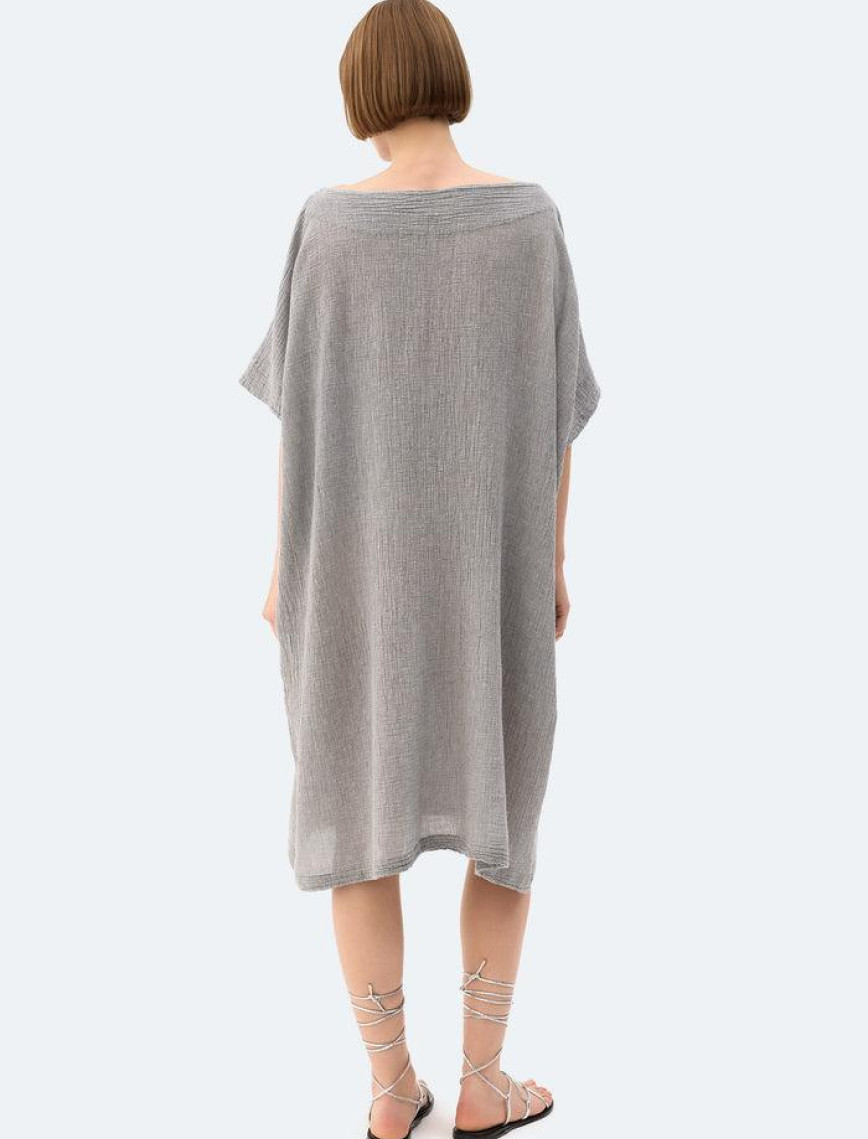 İKİKIZ Gri Crinkle Balon Elbise Kadın Renkli İKİKIZ Gri Crinkle Balon Elbise Kadın Renkli