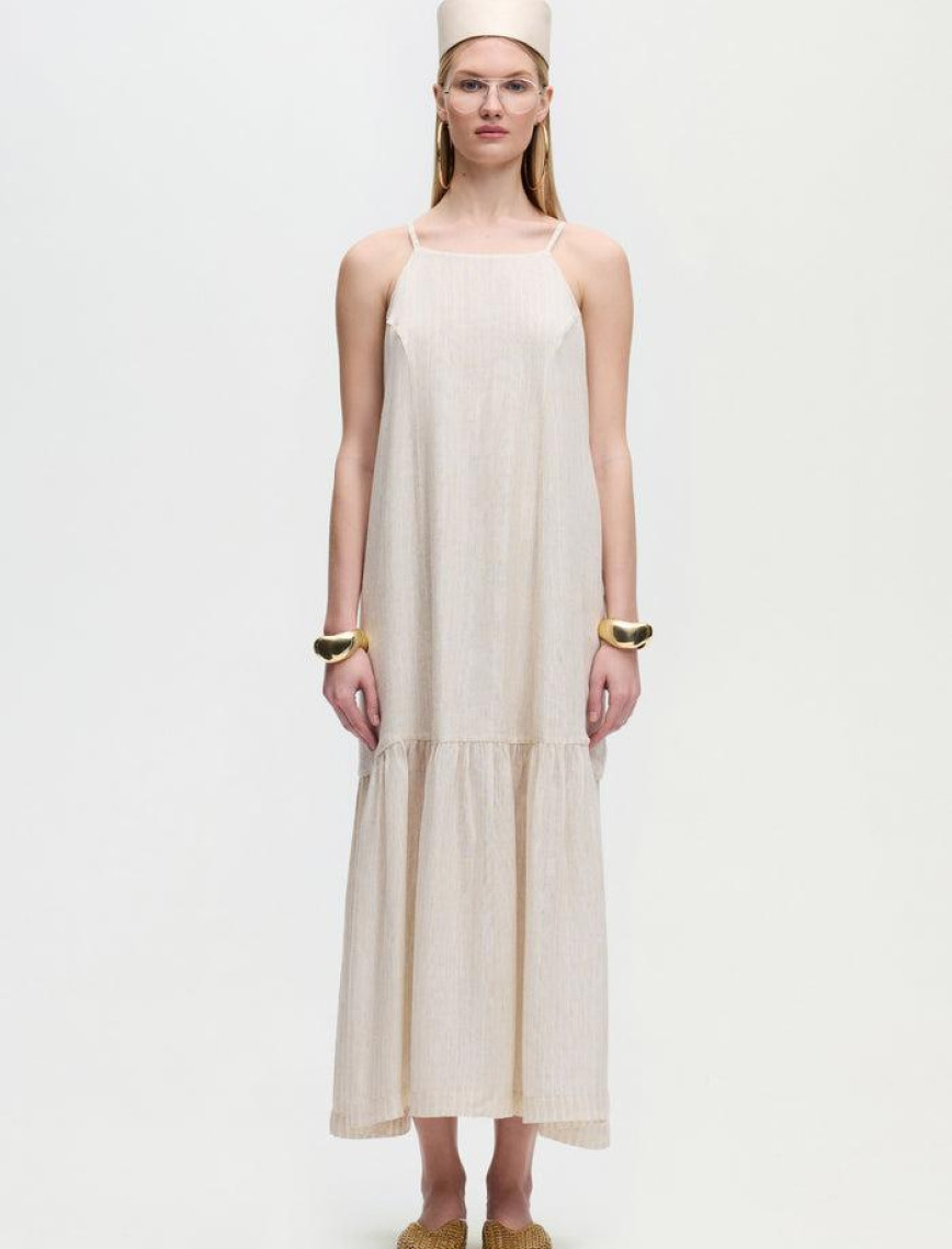 İKİKIZ Naturel İp Askılı Elbise Kadın Naturel İKİKIZ Naturel İp Askılı Elbise Kadın Naturel