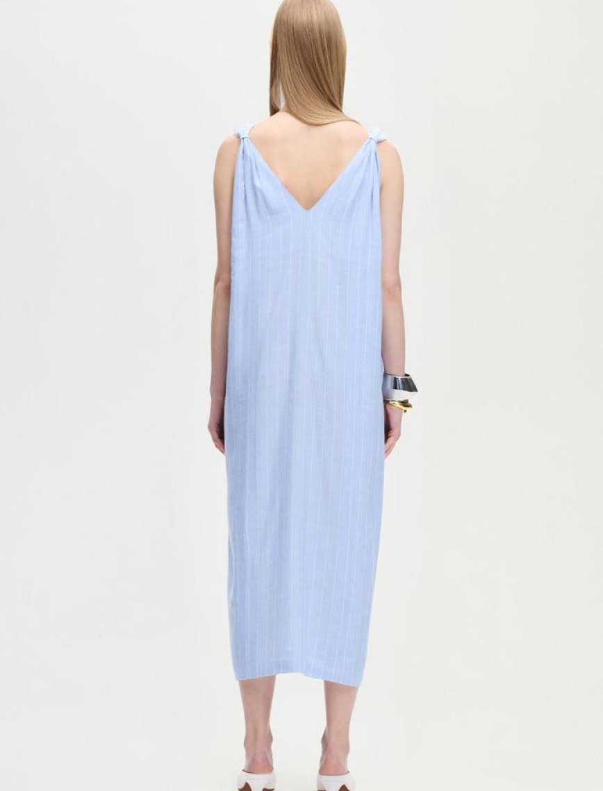 İKİKIZ Keten Karışımlı Çizgili Elbise Kadın Renkli İKİKIZ Keten Karışımlı Çizgili Elbise Kadın Renkli