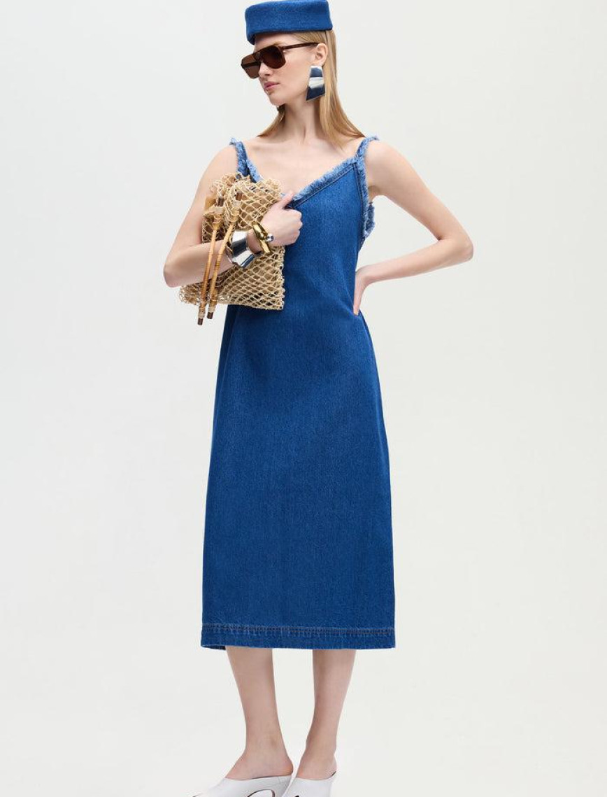 İKİKIZ Denim Elbise Kadın Renkli İKİKIZ Denim Elbise Kadın Renkli