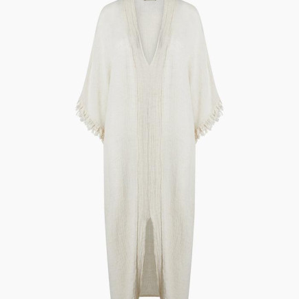 İKİKIZ Bürümcük Kaftan Kadın Naturel