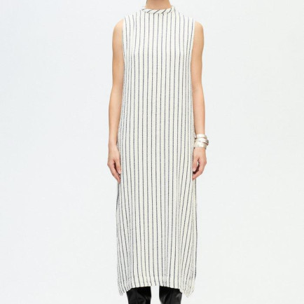 İKİKIZ Lacivert Çizgili Elbise Kadın Renkli