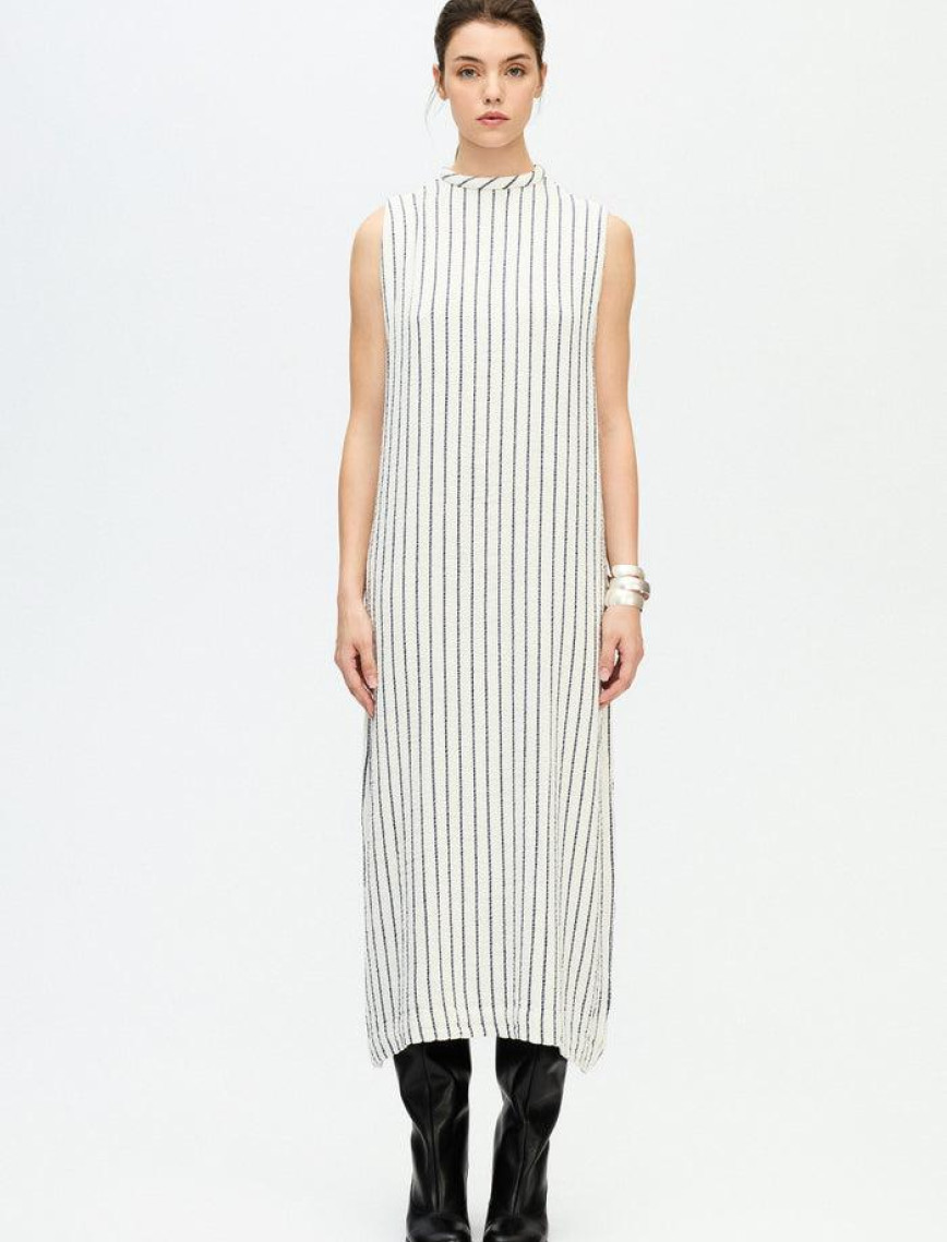 İKİKIZ Lacivert Çizgili Elbise Kadın Renkli İKİKIZ Lacivert Çizgili Elbise Kadın Renkli