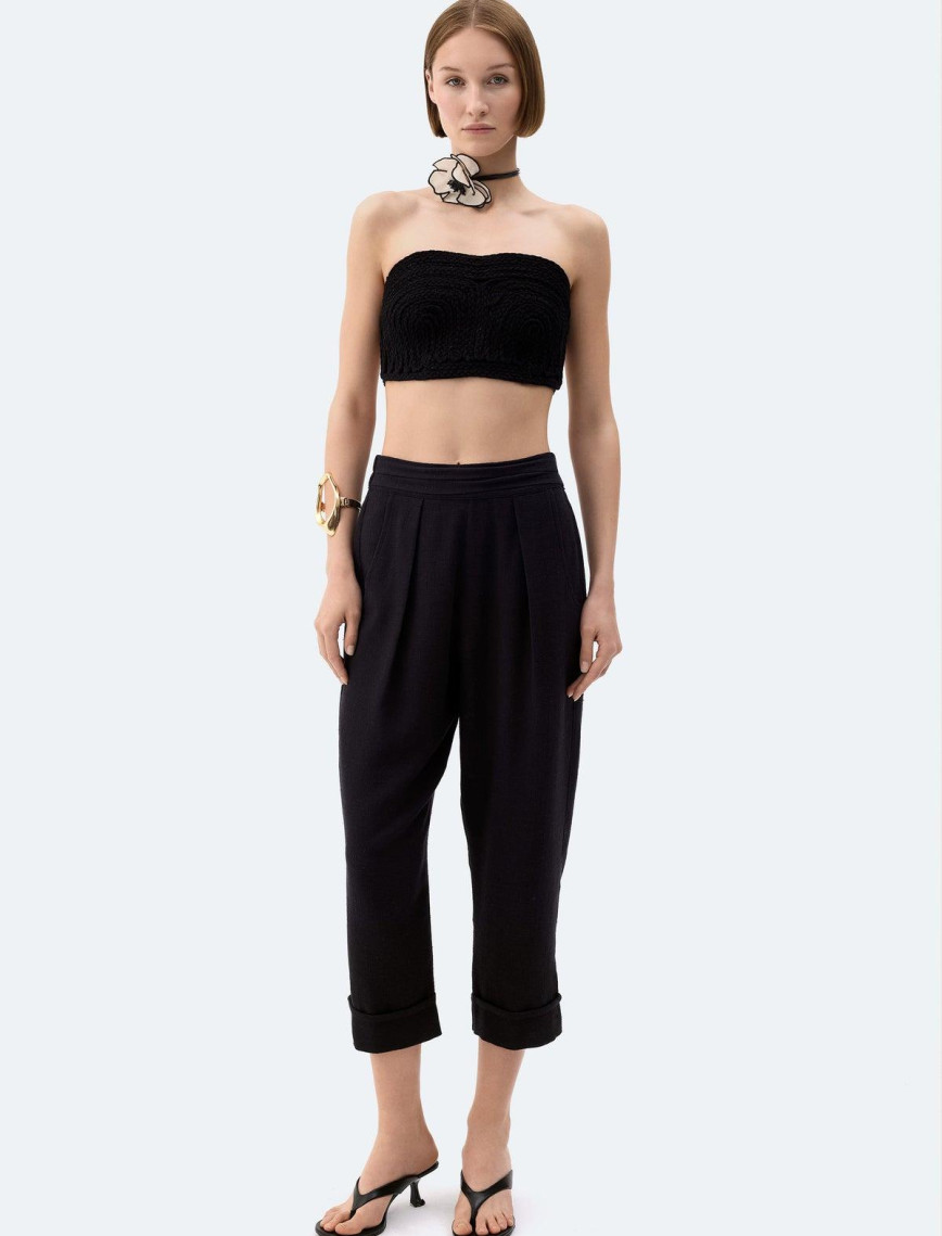 İKİKIZ Keten Büstiyer Kadın Siyah İKİKIZ Keten Büstiyer Kadın Siyah