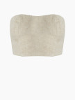 İKİKIZ Keten Bandeau Bluz Kadın Naturel İKİKIZ Keten Bandeau Bluz Kadın Naturel