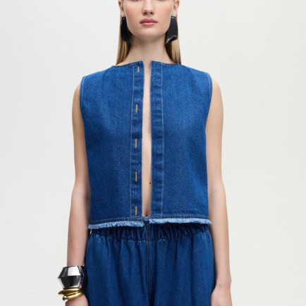 İKİKIZ Denim Yelek Kadın Renkli