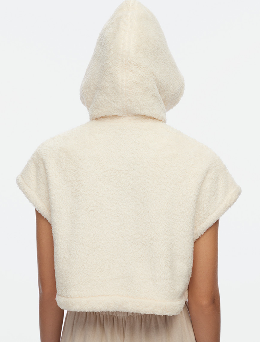 İKİKIZ Pelüş Crop Yelek Kadın Renkli İKİKIZ Pelüş Crop Yelek Kadın Renkli