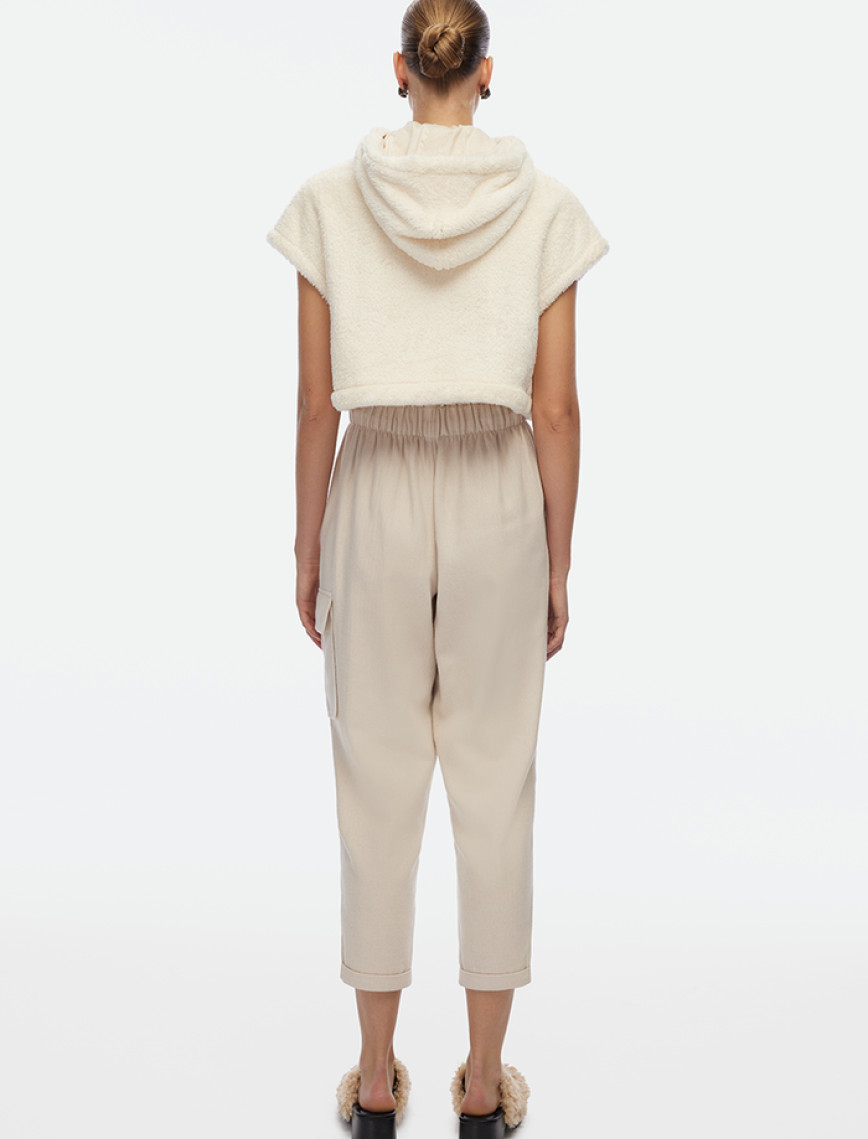 İKİKIZ Pelüş Crop Yelek Kadın Renkli İKİKIZ Pelüş Crop Yelek Kadın Renkli