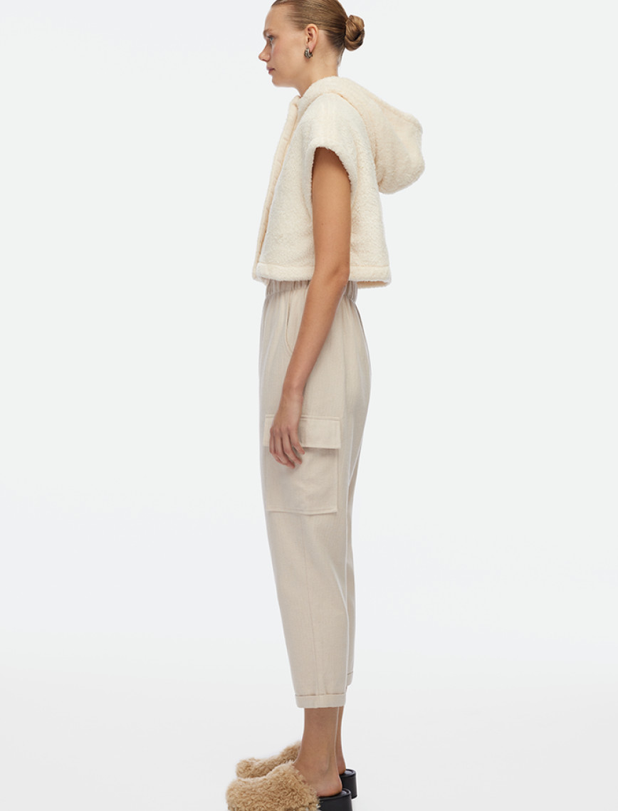 İKİKIZ Pelüş Crop Yelek Kadın Renkli İKİKIZ Pelüş Crop Yelek Kadın Renkli