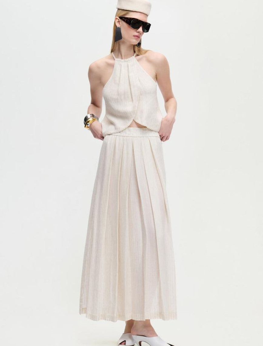 İKİKIZ Pileli Etek Kadın Naturel İKİKIZ Pileli Etek Kadın Naturel