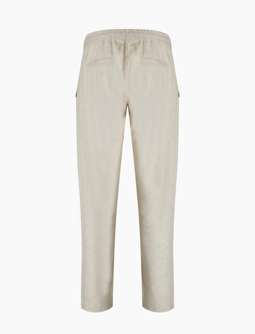 İKİKIZ Keten Naturel Straight Pantolon Erkek Naturel İKİKIZ Keten Naturel Straight Pantolon Erkek Naturel