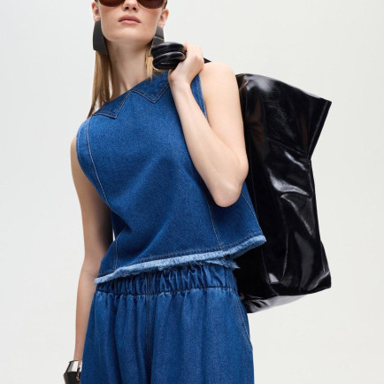 İKİKIZ Denim Pillbox Şapka Kadın Mavi İKİKIZ Denim Pillbox Şapka Kadın Mavi