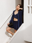 İKİKIZ Keten Navy Şort Kadın Mavi