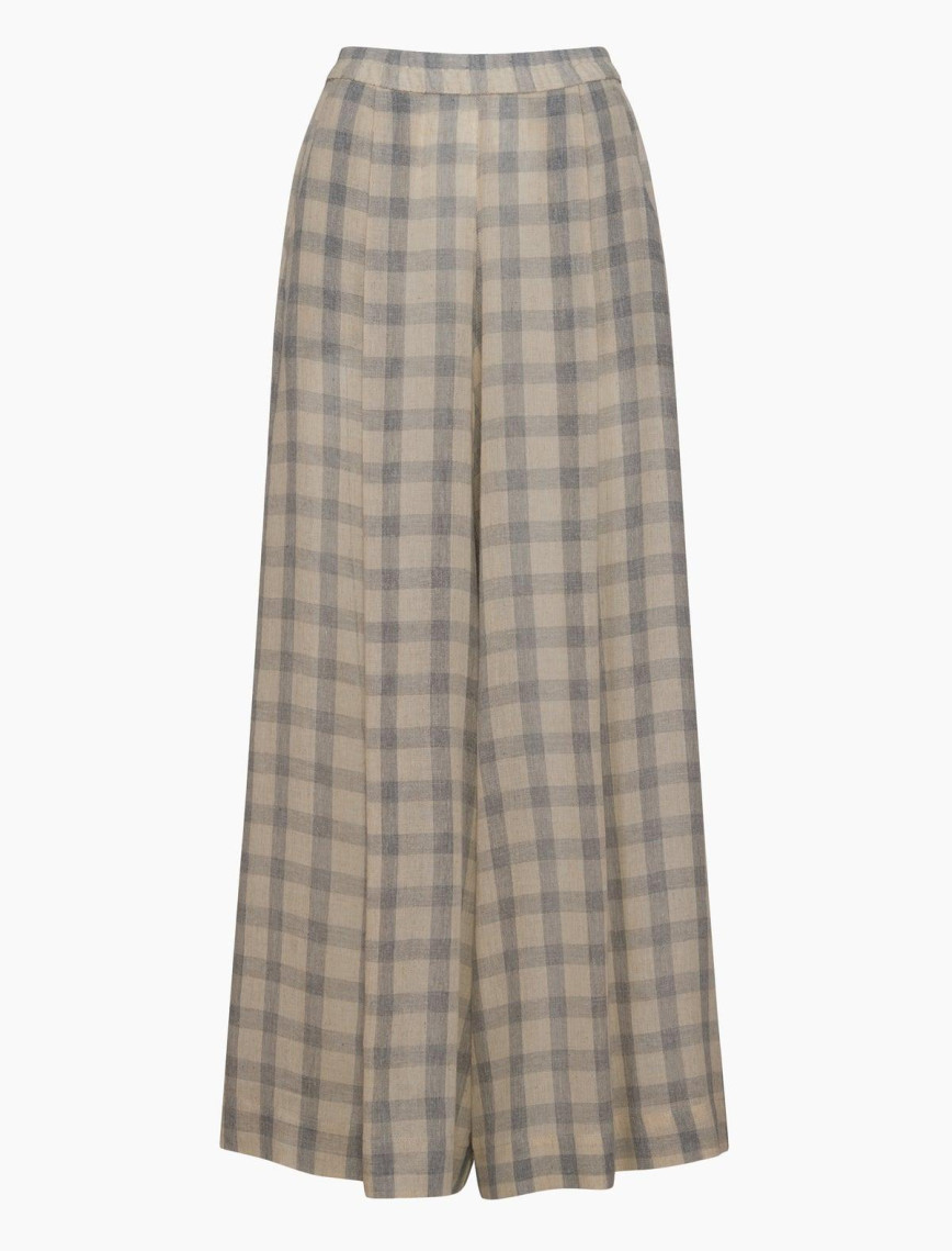 İKİKIZ Gri Ekose Pantolon Kadın Renkli İKİKIZ Gri Ekose Pantolon Kadın Renkli