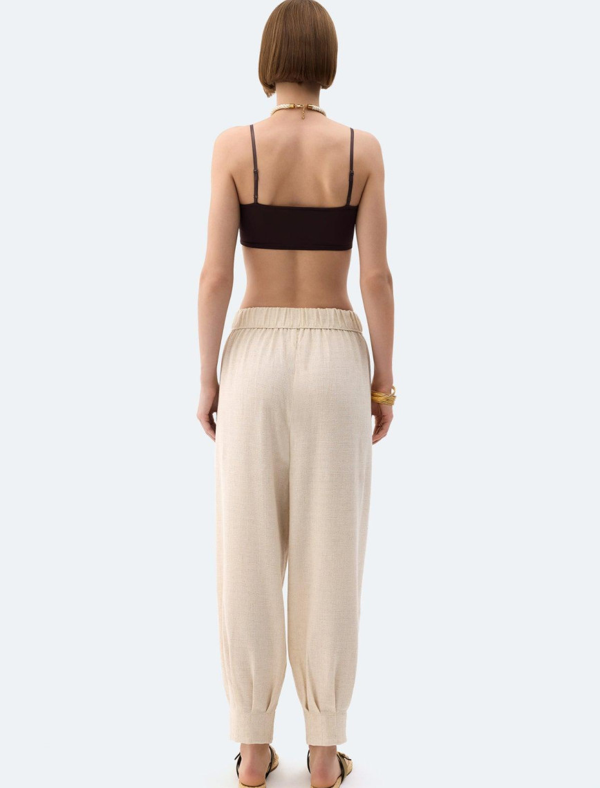 İKİKIZ Keten Slouchy Pantolon Kadın Naturel İKİKIZ Keten Slouchy Pantolon Kadın Naturel