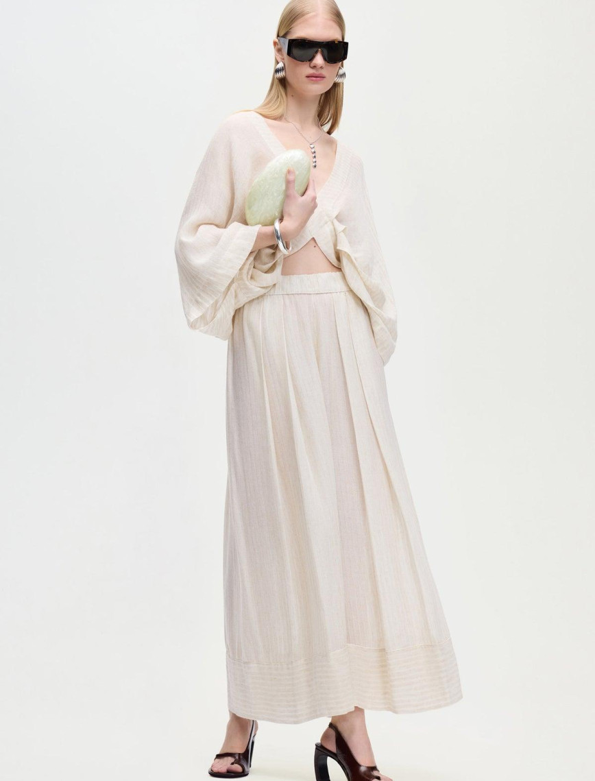 İKİKIZ Pileli Pantolon Kadın Naturel İKİKIZ Pileli Pantolon Kadın Naturel