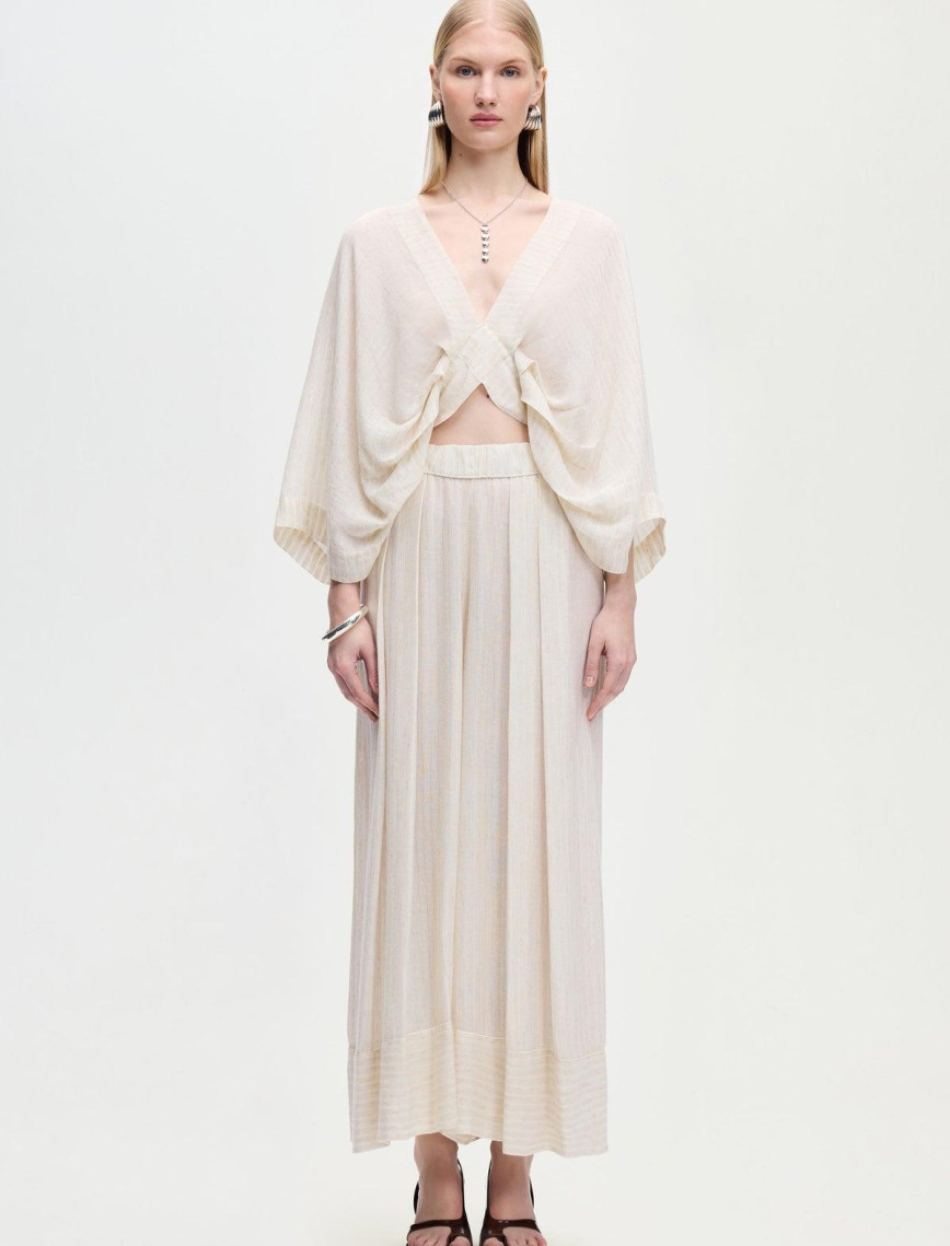 İKİKIZ Pileli Pantolon Kadın Naturel İKİKIZ Pileli Pantolon Kadın Naturel