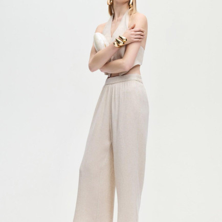 İKİKIZ Keten Pantolon Kadın Naturel